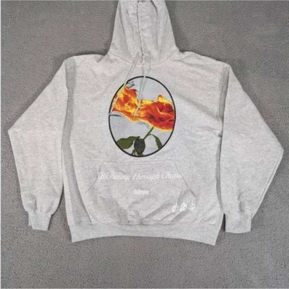 CIVIL REGIME Gray Hoodie with Floral